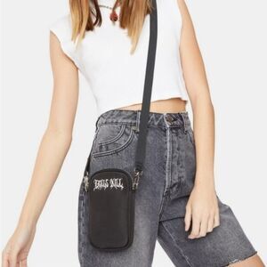 Dolls Kill Black Mini Crossbody Bag / Phone Case